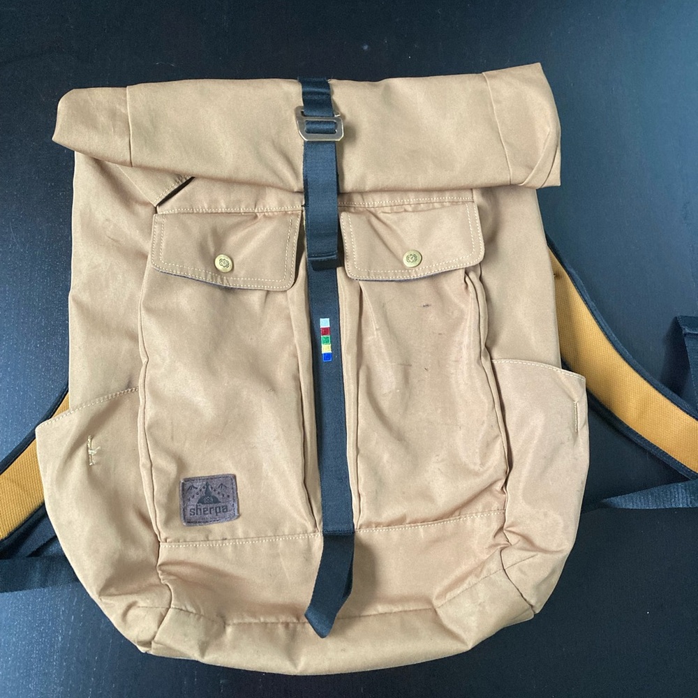Yellow Roll-Top Backpack